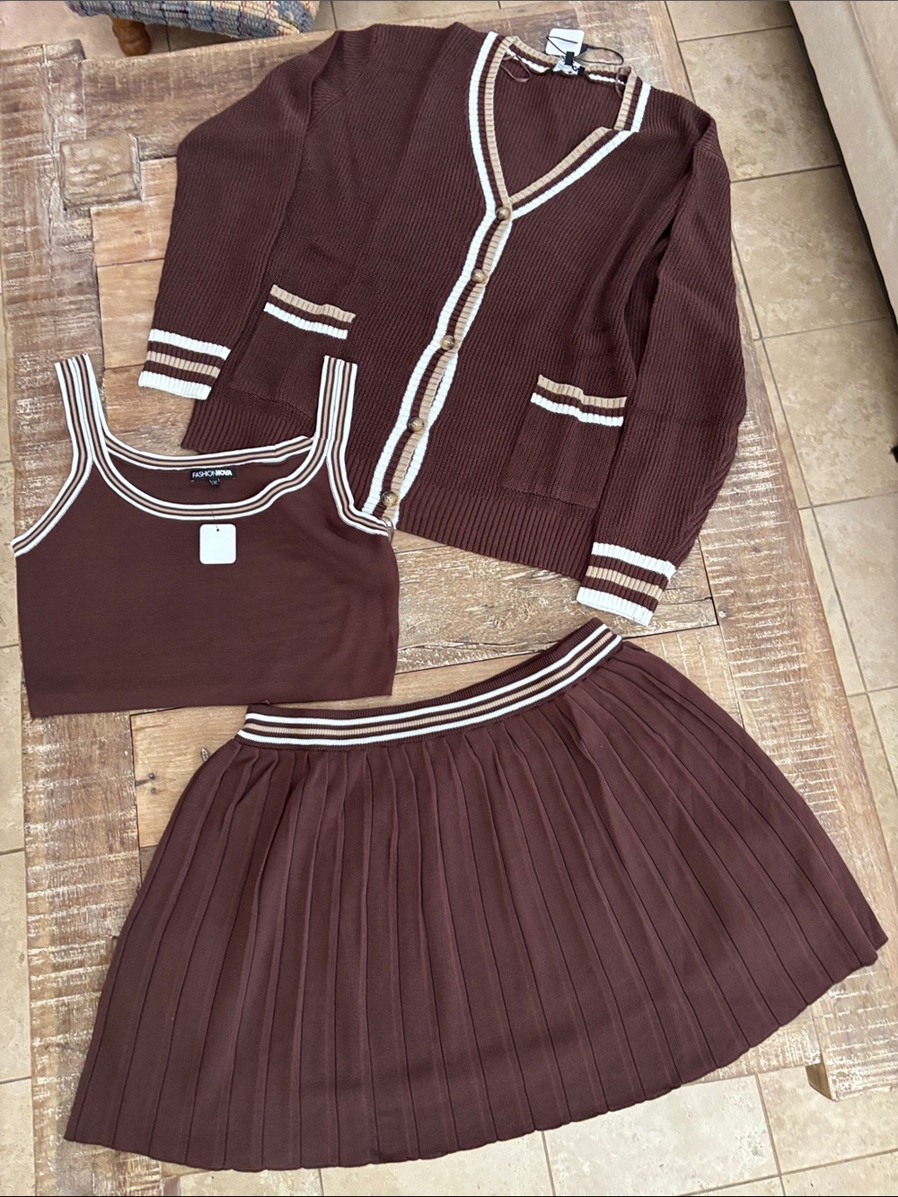 Fashion Nova Preppy Era 3-piece Skirt Set NWT